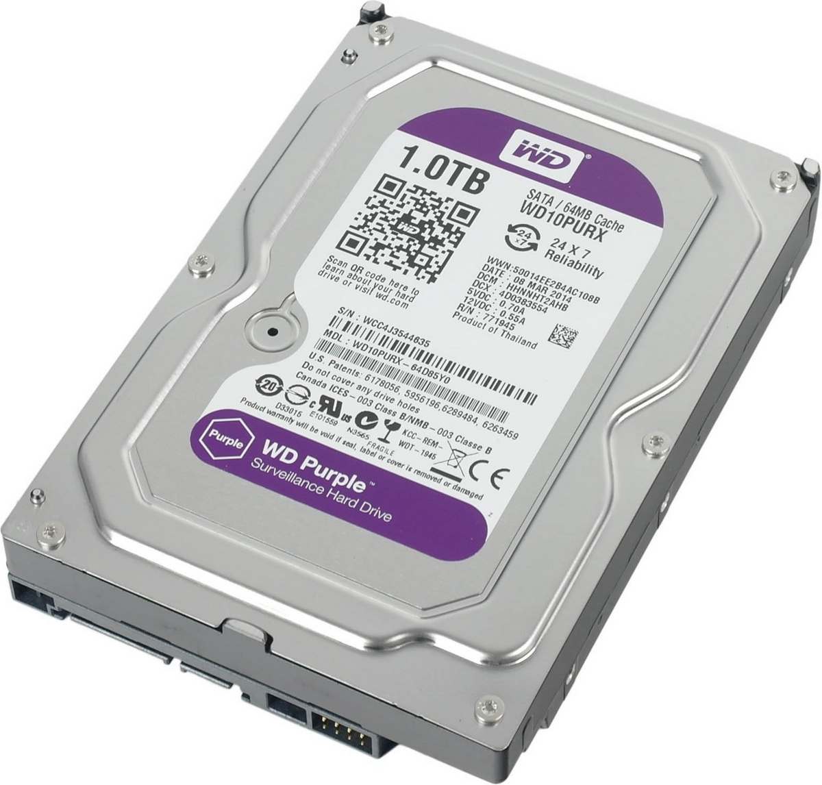 Жесткий диск WD Purple WD10PURX 1Tb - фото1