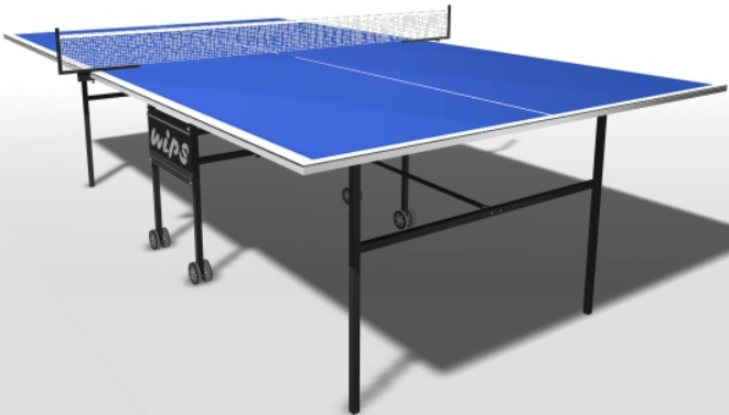 Теннисный стол всепогодный композитный на роликах WIPS Roller Outdoor Composite 61080 СТ-ВКР (синий) - фото1
