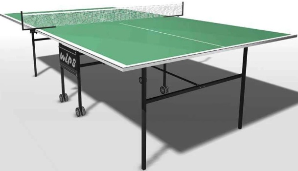 Теннисный стол всепогодный композитный на роликах WIPS Roller Outdoor Composite 61080 (зеленый) - фото1