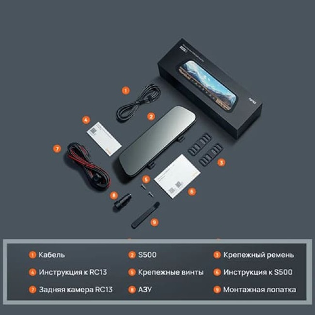 Видеорегистратор-зеркало Xiaomi 70mai Rearview Dash Cam 500 Set фото-3 Видеорегистратор-зеркало Xiaomi 70mai Rearview Dash Cam 500 Set фото-3